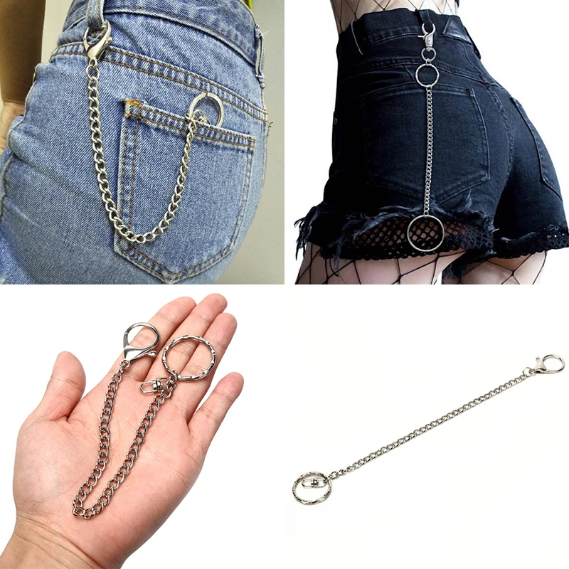 18cm Hipster Jean Keychains fashion Long Metal Wallet Belt Key Chain Rock Punk Trousers Keychain HipHop Chains Jewelry | Украшения и