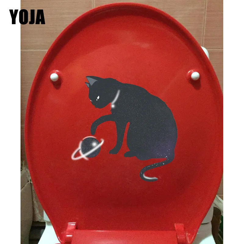 

YOJA 24*24CM Dream Sky Cat Funny Toilet Decor Stickers Cartoon Art Wall Decal T1-0060