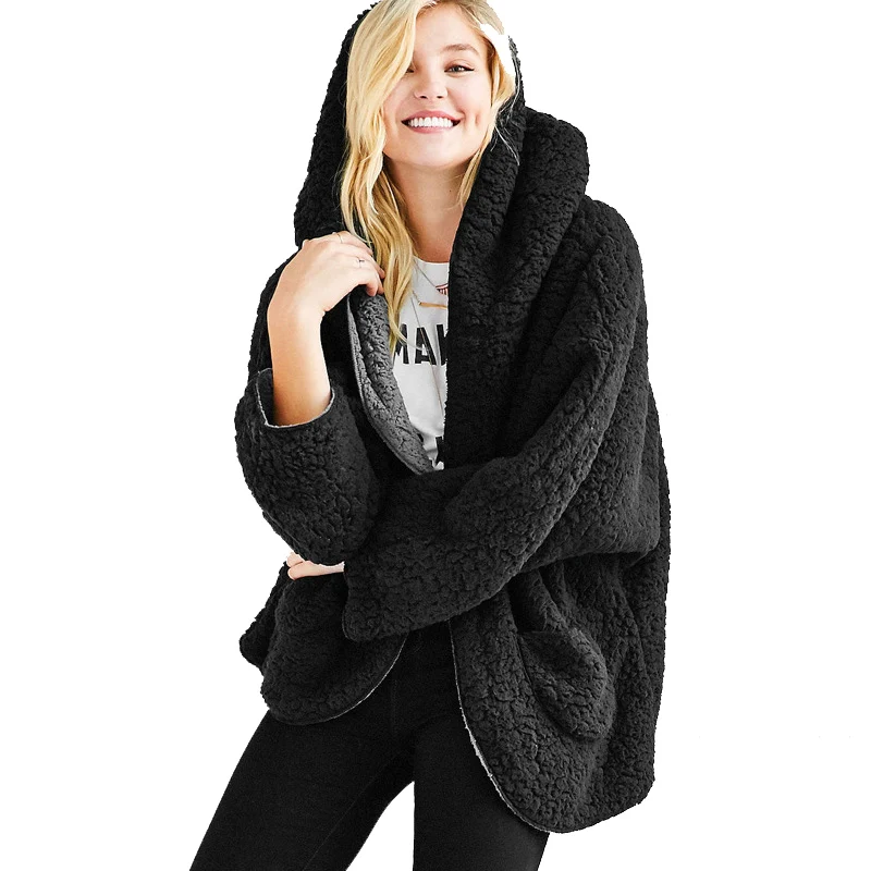 Симпатичное теплое хлопковое пальто из овечьей шерсти с длинными рукавами в