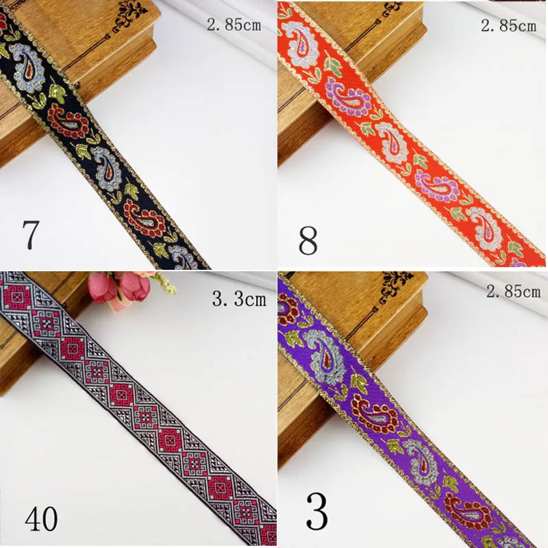 Плетеный этнический жаккард с вышивкой винтажный тканый воротник кружевной