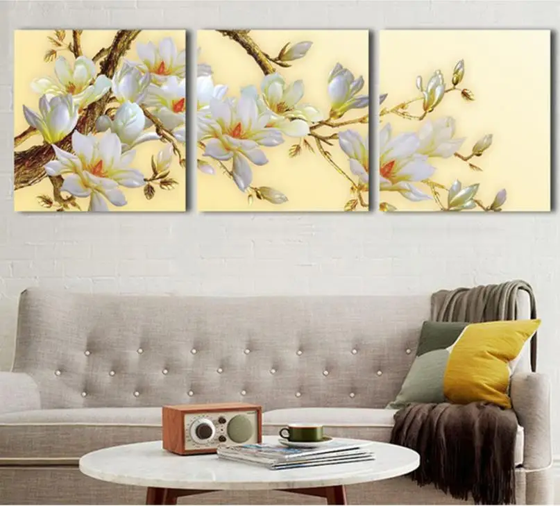 

3pcs,diamond embroidery White Orchid Flower,5d diamond painting,full diamond mosaic picture of rhinestones cross stitch gift