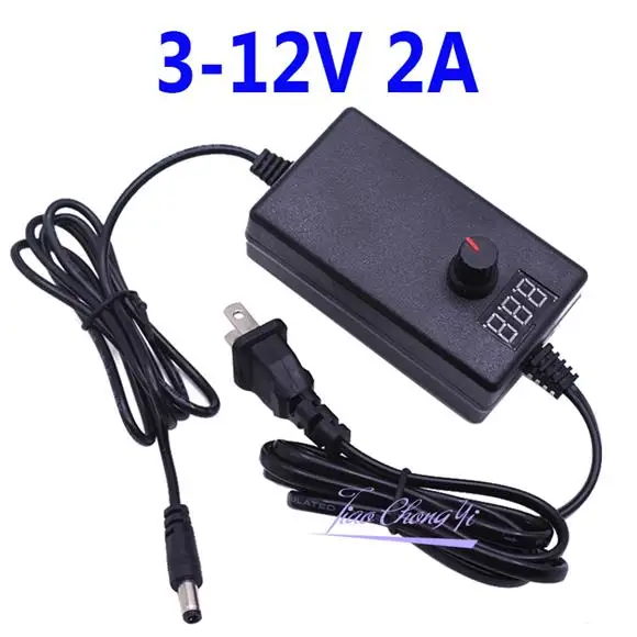 3 to 12V 2A Регулируемый адаптер переменного тока в постоянный ток 3-12 в 9-24 В 2A 3A 5A с регулируемым напряжением с экраном дисплея Универсальный адаптер питания штепсельная вилка стандарта ЕС/США - Цвет: 3 to 12V 2A