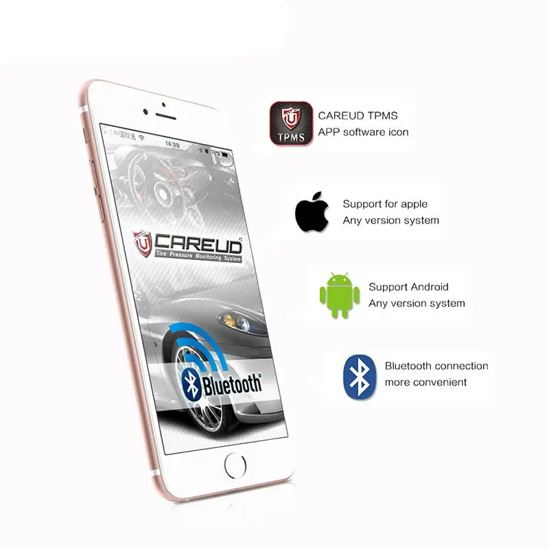 Беспроводной датчик давления в шинах Bluetooth 4 0 шт. система контроля мобильный
