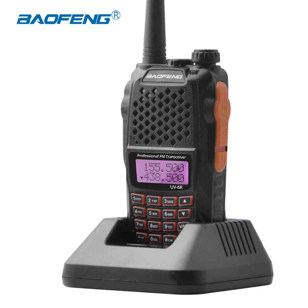 Baofeng UV 6R радиостанция uv6r рация UHF VHF Двухдиапазонная uv 6r walky talky FM 128CH VOX Ham Радио для