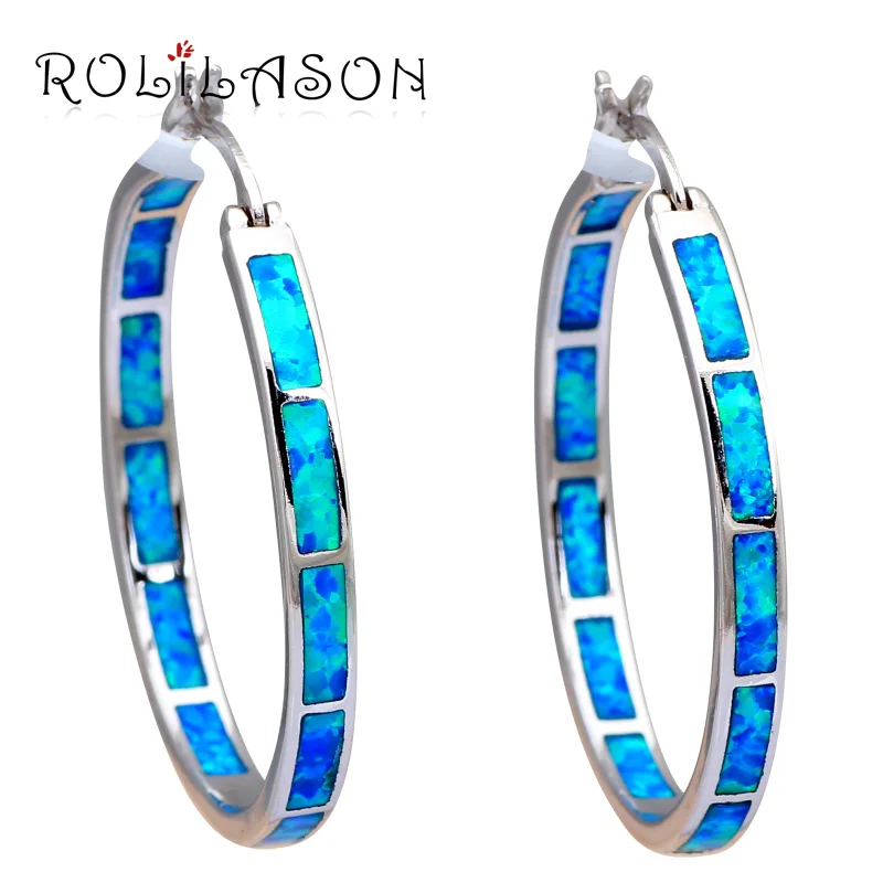 Популярные Стиль большой круглый Серьги оптом и в розницу Белый огненный опал