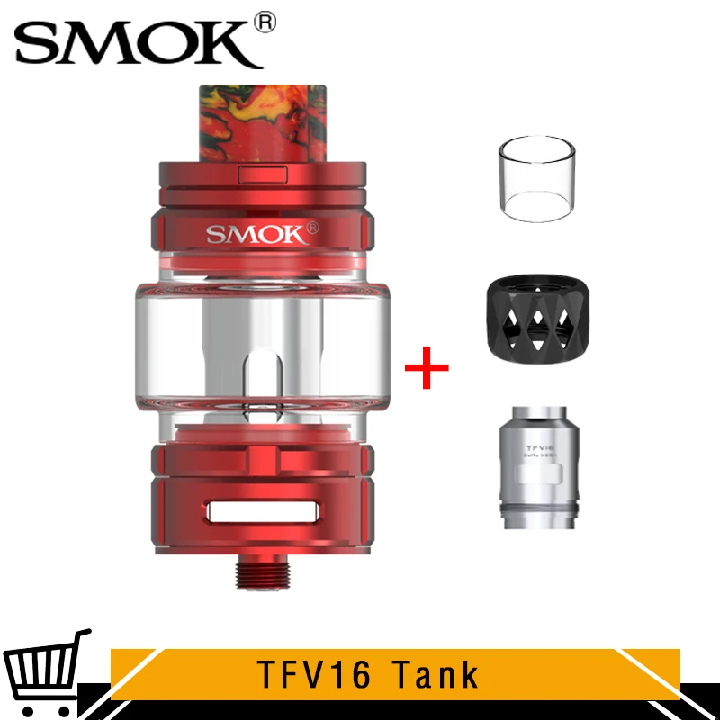 Бесплатно Танк оригинальный SMOK TFV16 красный 9 мл распылитель с сетчатая катушка