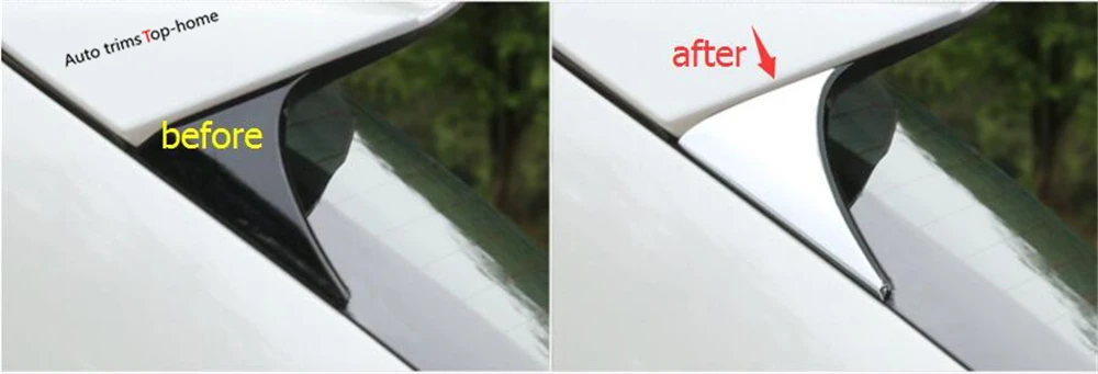 

Yimaautotrims Exterior Refit For Nissan Qashqai J11 2014 - 2020 Chrome Rear Windshield Window Spoiler Wing Triangle Cover Trim