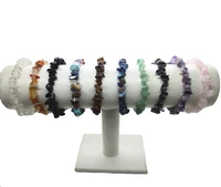 wholesale 24pcslot 58mm natural chip stone bracelets gem stone beaded stretch bracelet fashion jewelry