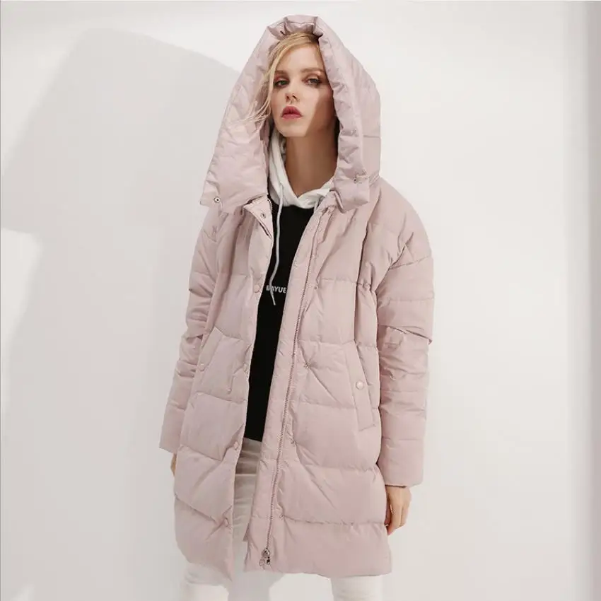 

Winter new fashion brand long thicker white duck down coats female hooded thicker warm duck down coat for cold weather wq2369