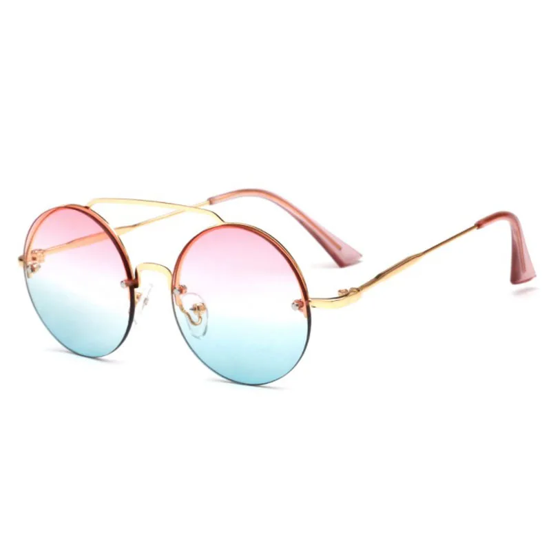 New Style Round Metal UV400 Sunglasses Women Retro Semi-frame Sun Glasses Men 2019 Fashion Eyeglasses | Аксессуары для одежды