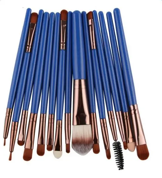 blue rose 15pcs 15 шт/6 шт кисти для макияжа синтетические кисти для макияжа Набор инструментов Набор Профессиональная Косметика - Handle Color: blue rose 15pcs