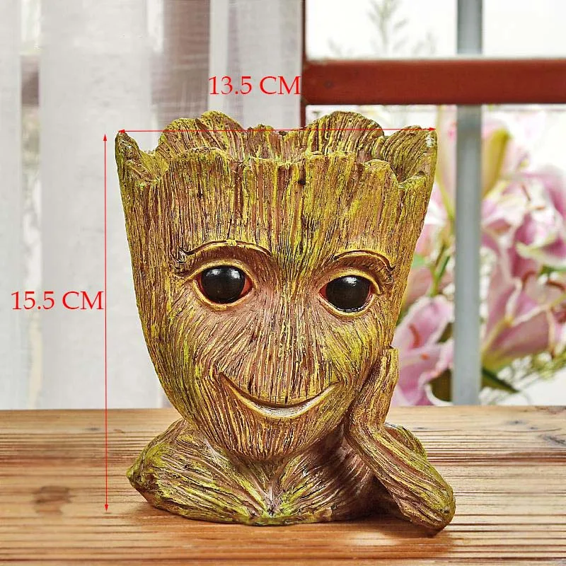 Groot YeFine Мстители креативные смолы бонсай горшки суккулент Плантатор цветочный горшок домашний декор Artware домашний Многофункциональный цветочный горшок - Цвет: Groot