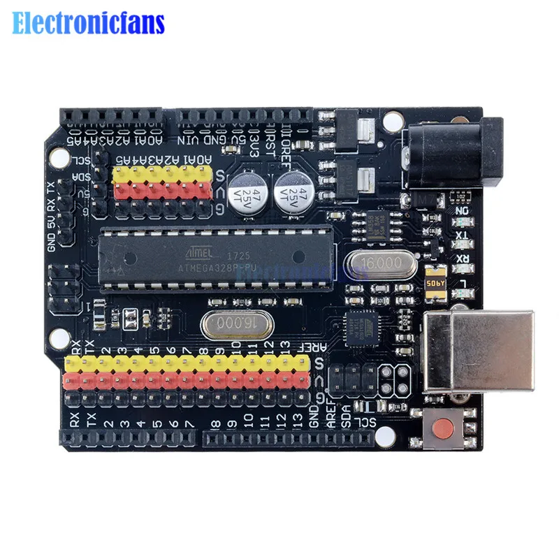 Для Arduino UNO R3 плюс датчик ввода/вывода щит Atmega328P Atmega16U2 расширение Многофункциональный микроконтроллер макетная плата один