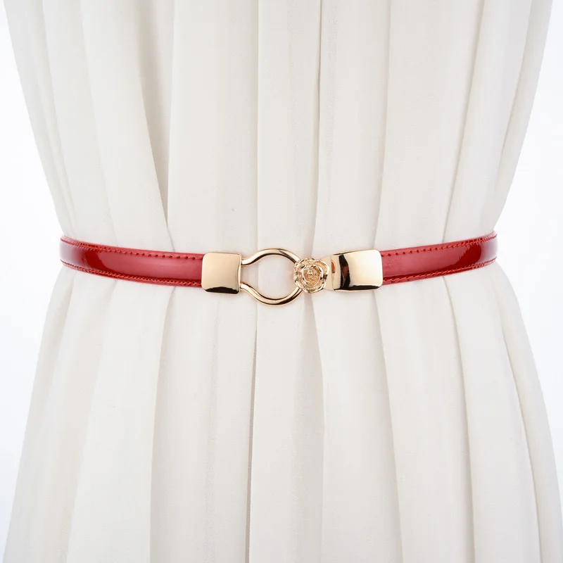 

Belt for women Fashion Genuine stretchy Leather Woman Belt Metal Hasp Buckle elegant leather belts for women Female belts