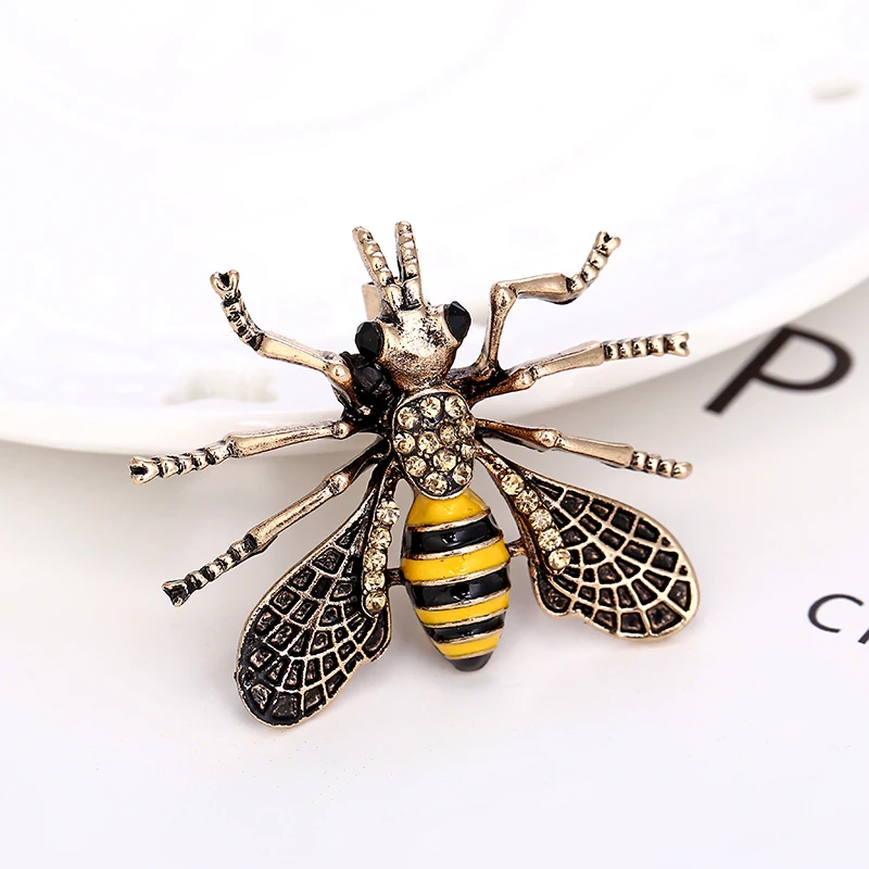 YAOLOGE Cute Bee Insect Brooches &amp Pins Enamel Metal Brooch Unisex Clothing Scarf Accessories For Women Windbreaker Jewelry Gift |