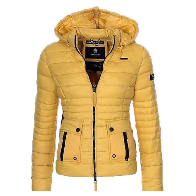 Женская парка с капюшоном ZOGAA Весенняя тонкая приталенная куртка пуховик из