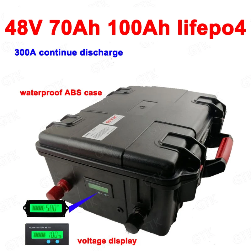 GTK водонепроницаемый 48 V 80Ah Lifepo4 v 100AH lifepo4 аккумулятор с системой управления для 4000