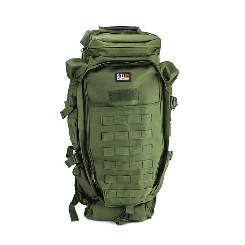 green 60L Открытый военный рюкзак, рюкзак, тактическая сумка для охоты, стрельбы, кемпинга, походов, путешествий - Color: green