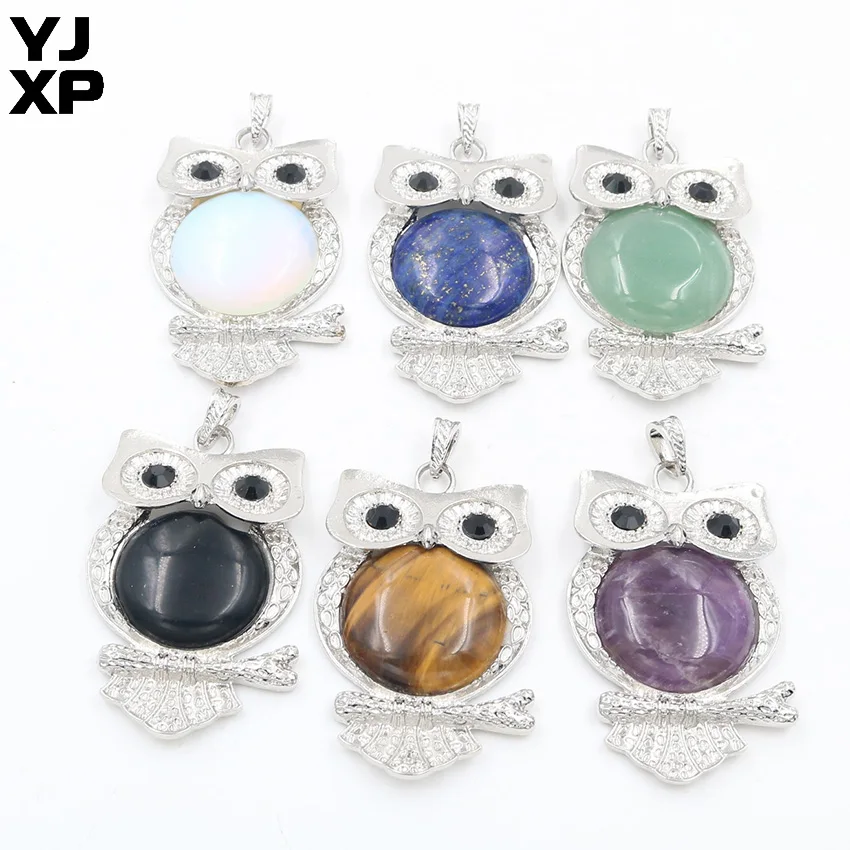 YJXP натуральный кристалл опал розовый кварц черный агат серебряное покрытие