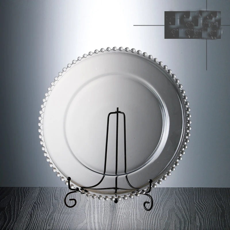 1 шт. Европейская стеклянная жемчужная Золотая инкрустация тарелка для стейка