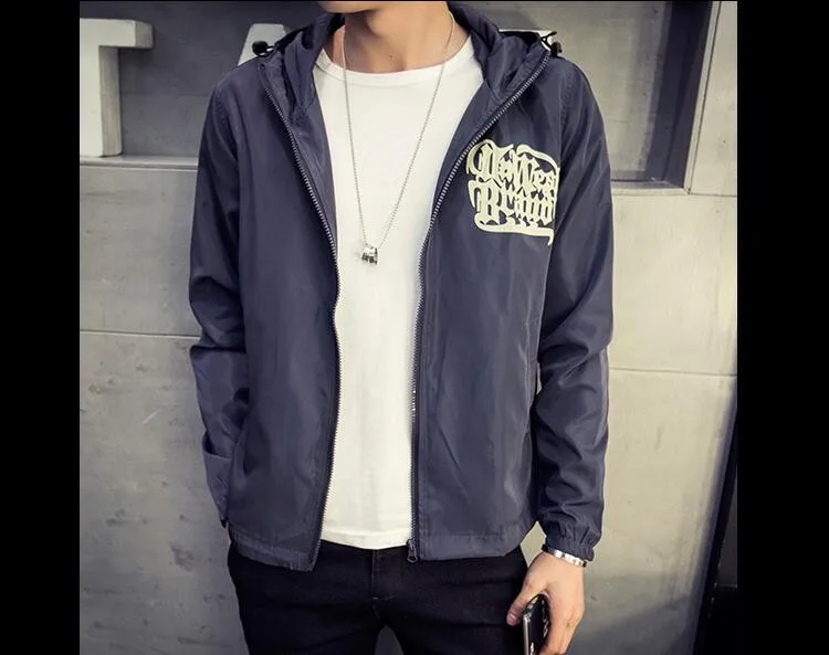 Япония стильная куртка Для мужчин Мода 2019 новая весенняя ветровка с капюшоном