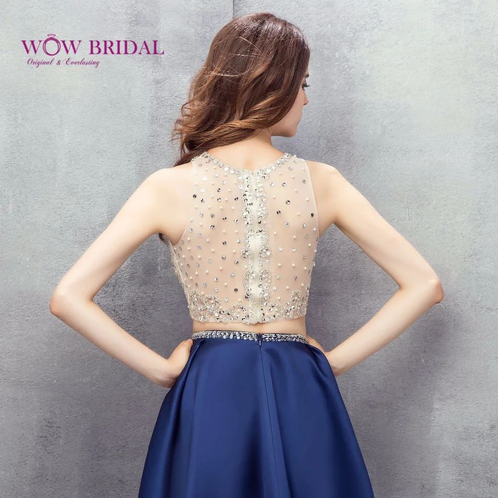 Wowbridal сине-белые короткие платья для встречи выпускников новинка 2021 выпускного