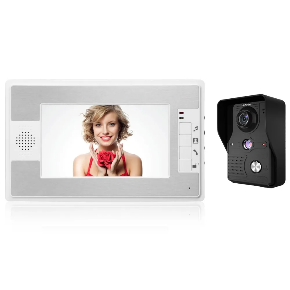 Wired 7 inch Indoor Monitor Video Door Phone Doorbell Intercom System With Outdoor IR Camera