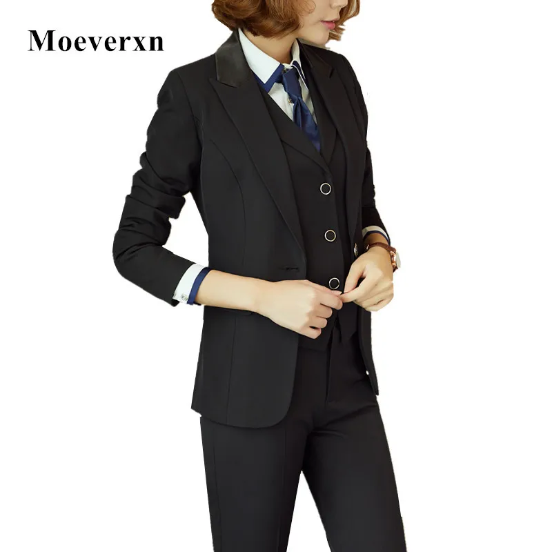 Профессиональные женские костюмы комплекты одежды из трех предметов для на