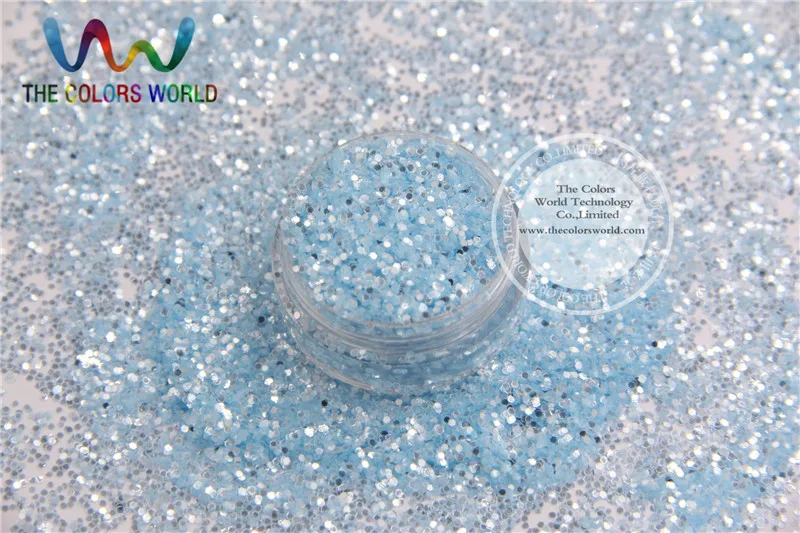 TCY007 блестящие Серебристые светло голубые цвета блестящая Пыль для дизайна