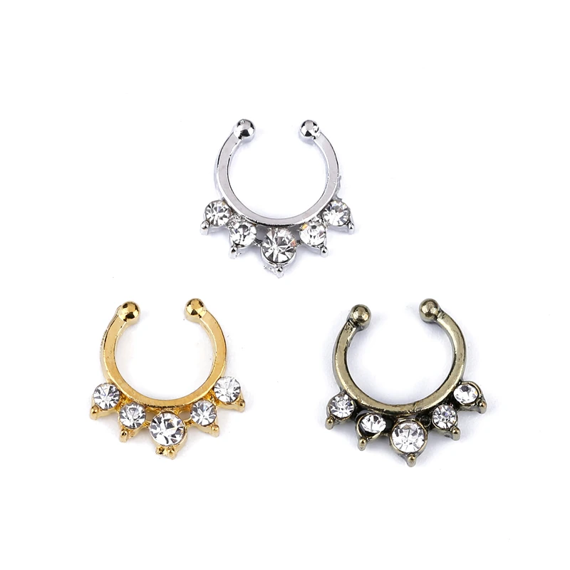 3 шт. Поддельные кольца для носа перегородка женщин кольцо гвоздик тела носовой