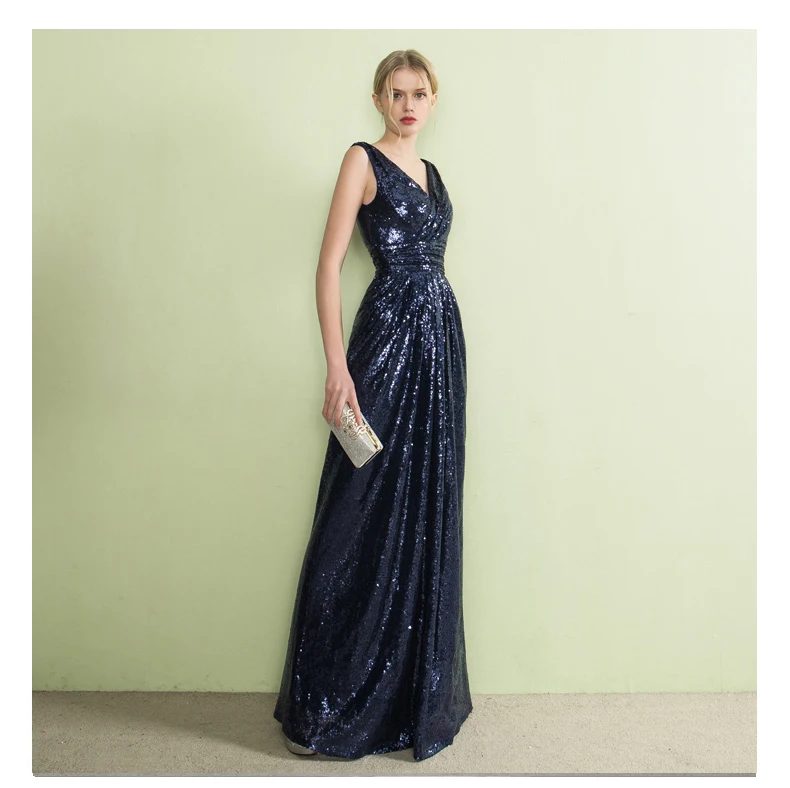 Женское вечернее платье с блестками Элегантное Длинное праздничное до пола
