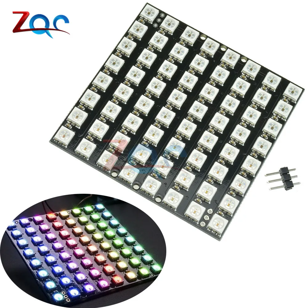 WS2812 LED 5050 RGB 8x8 светодиодная матрица для Arduino WS2812B 8*8 64-разрядная полноцветная