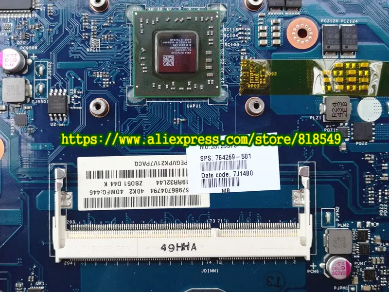 764269-501 Основная плата подходит для ноутбука HP 15-G, системная плата 764269-001 ZSO51 LA-A996P A8-6410 с отдельной графикой.