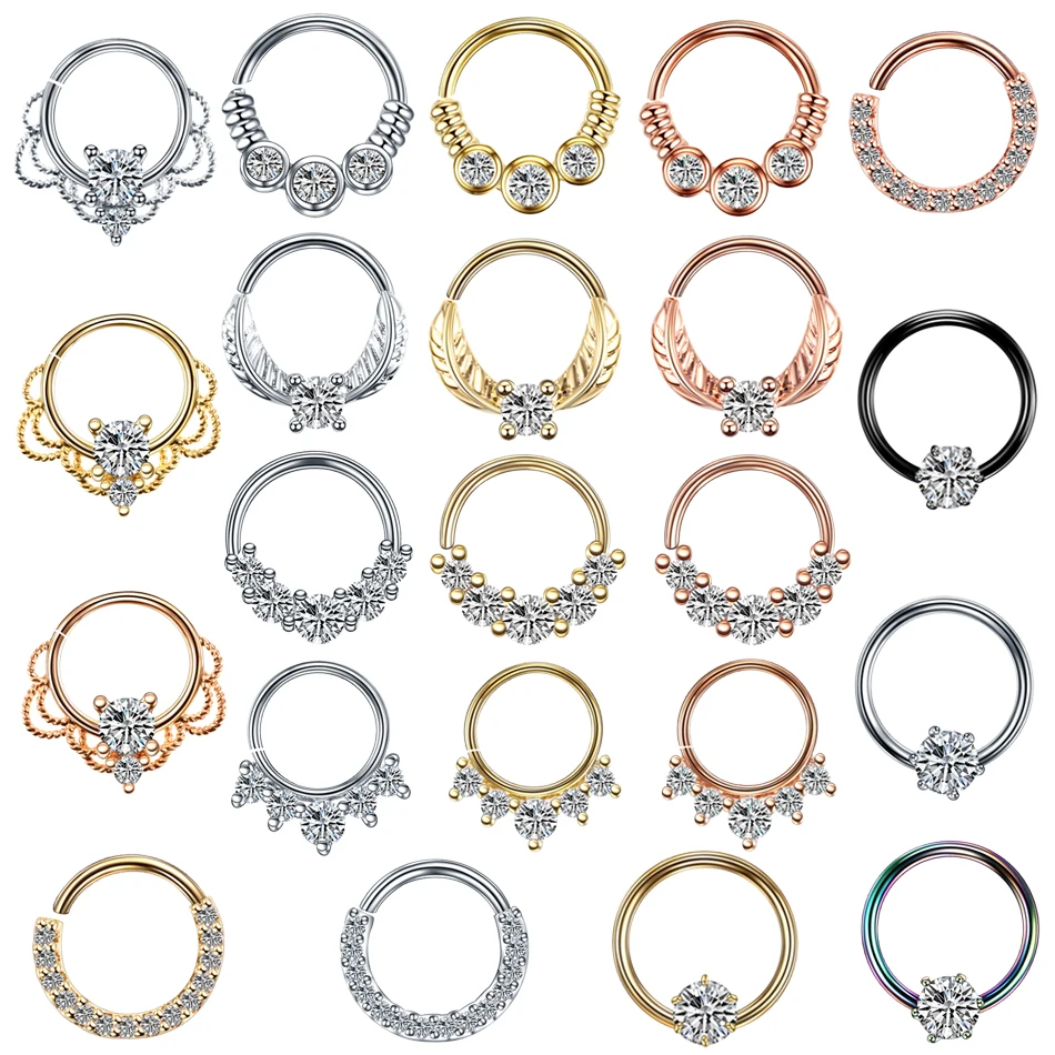 

1PC Brass Septum Piercing Nose Ring Daith Hoop Piercings Nariz Earrings 18G 20G Conch Rook Helix Tragus Pircing Sexy Jewelry