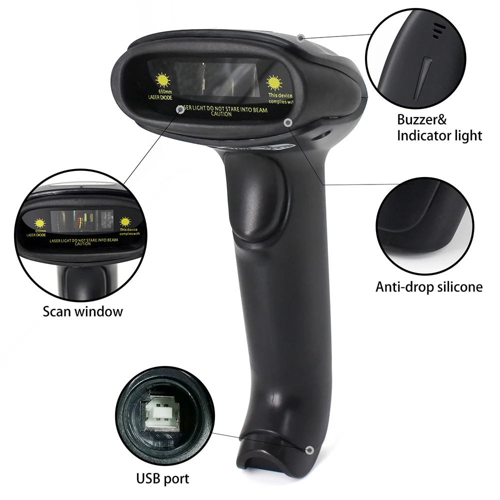 Беспроводной сканер штрих кодов Symcode 1D 2 4 ГГц 100 м (330 футов)|usb barcode scanner|barcode scannerusb |