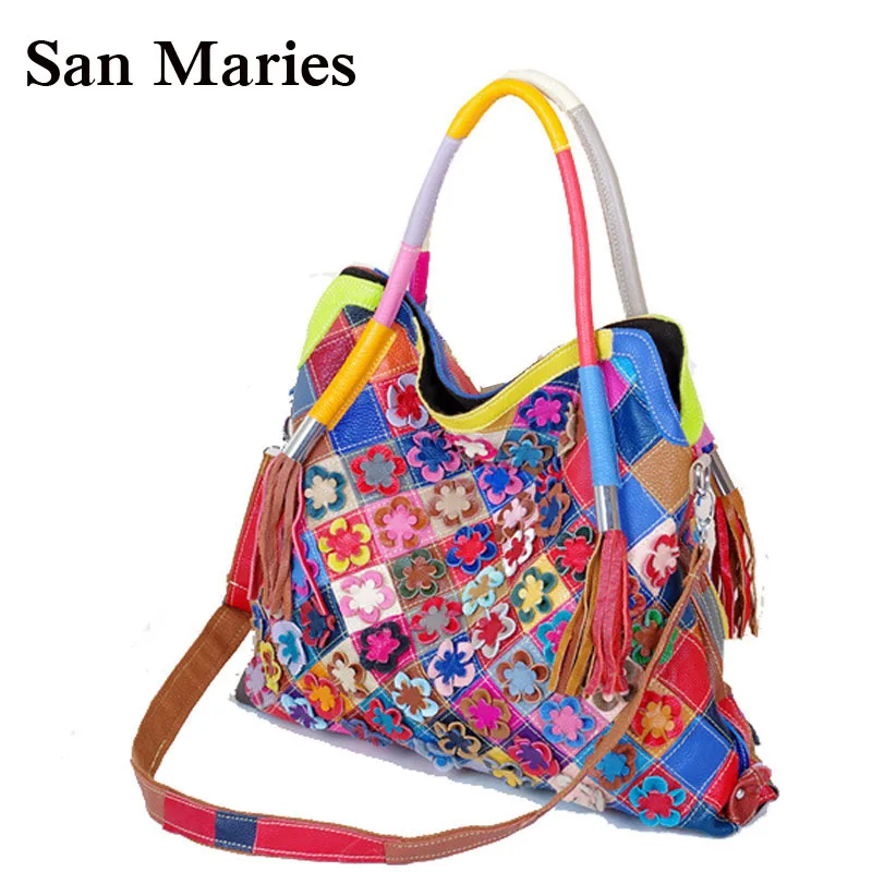 В наличии! 3D с цветами и стразами для женщин сумки из натуральной кожи сумка через