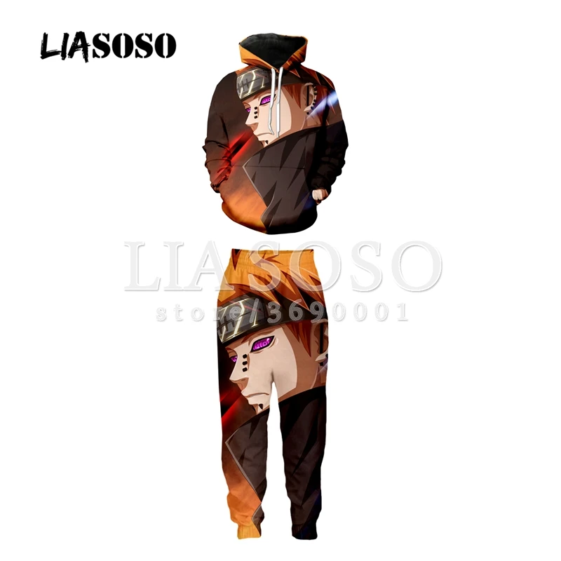 LIASOSO, 3d принт, унисекс, Наруто, Какаши, Харуно, Сакура, толстовка с капюшоном, толстовки, брюки, тренировочные штаны, для бега, повседневные Костюмы, X2000