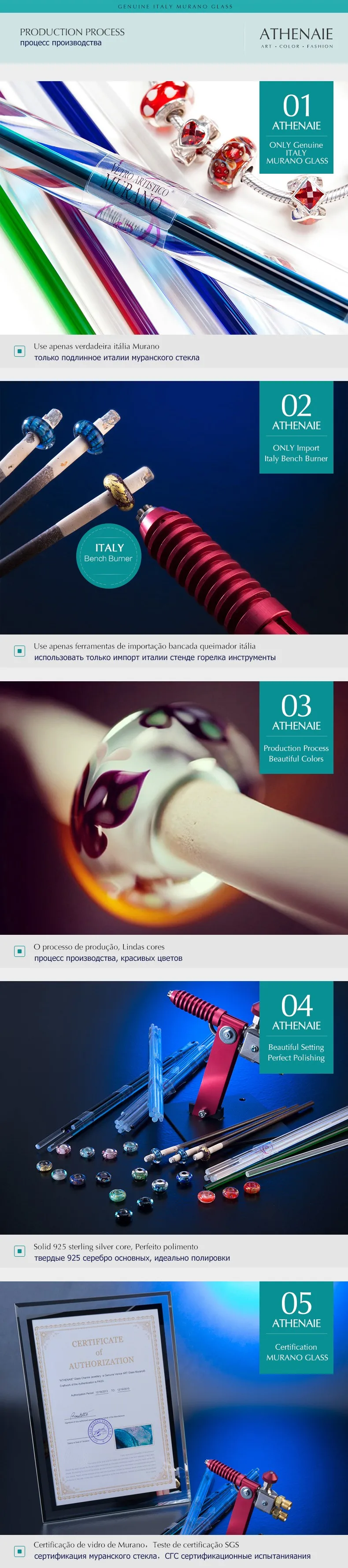 ATHENAIE Настоящее муранское стекло 925 Серебряное ядро Effervescence цветной прозрачный CZ Шарм шарик подходит для всех европейских браслетов