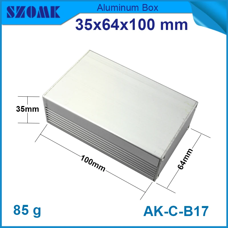 5 шт. алюминиевые металлические корпуса для электронных инструментов 35(H)x64(W)x100(L)