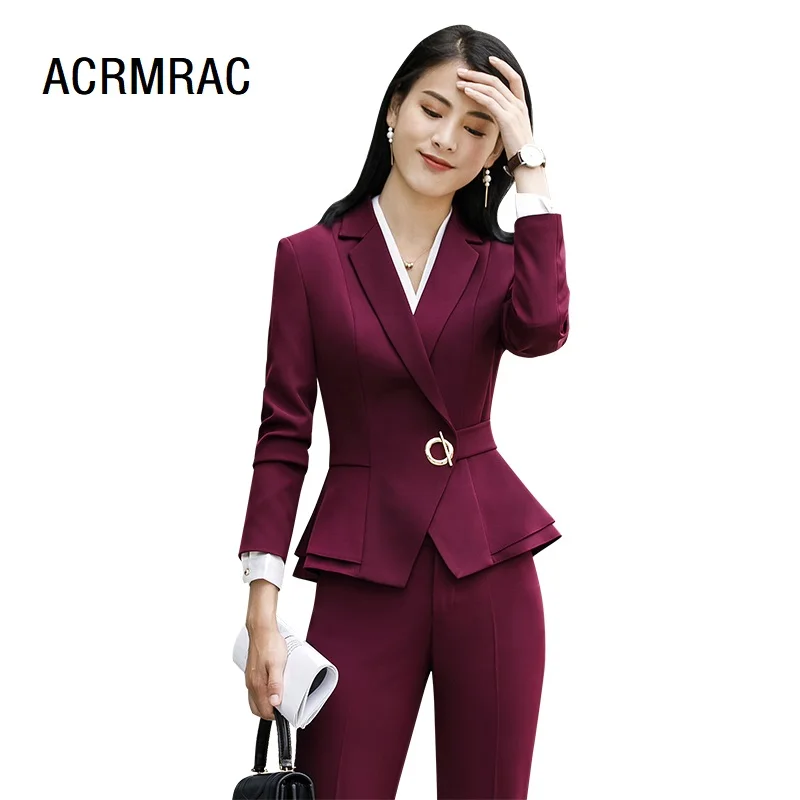 Женские костюмы тонкая весенняя куртка с оборками и длинными рукавами брюки