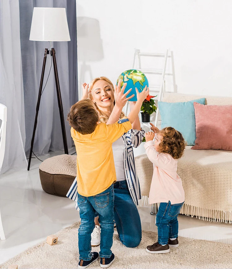 3D красочный принт Глобус свет детский светодиодный ночник перезаряжаемая