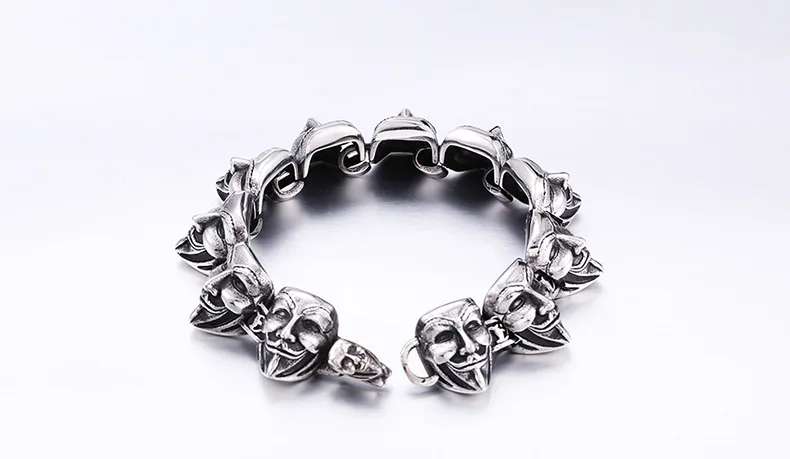 Мода V-характер Вендетта маска браслет мужской titanium стали Властного личности Sl-020