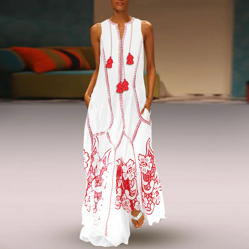 Beach Cover Ups Tunic Cape On Swimsuit Women's Clothing For The Solid Summer 2020 New Dress Printed Long Sleeveless Neck Loose