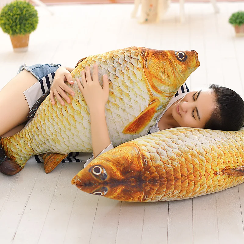 1 шт. 75 см мягкая подушка мультфильм 3D моделирование плюшевая игрушка Карп Куклы Kawaii рыба Подушка Мягкая кукла для детей подарки на день рождения