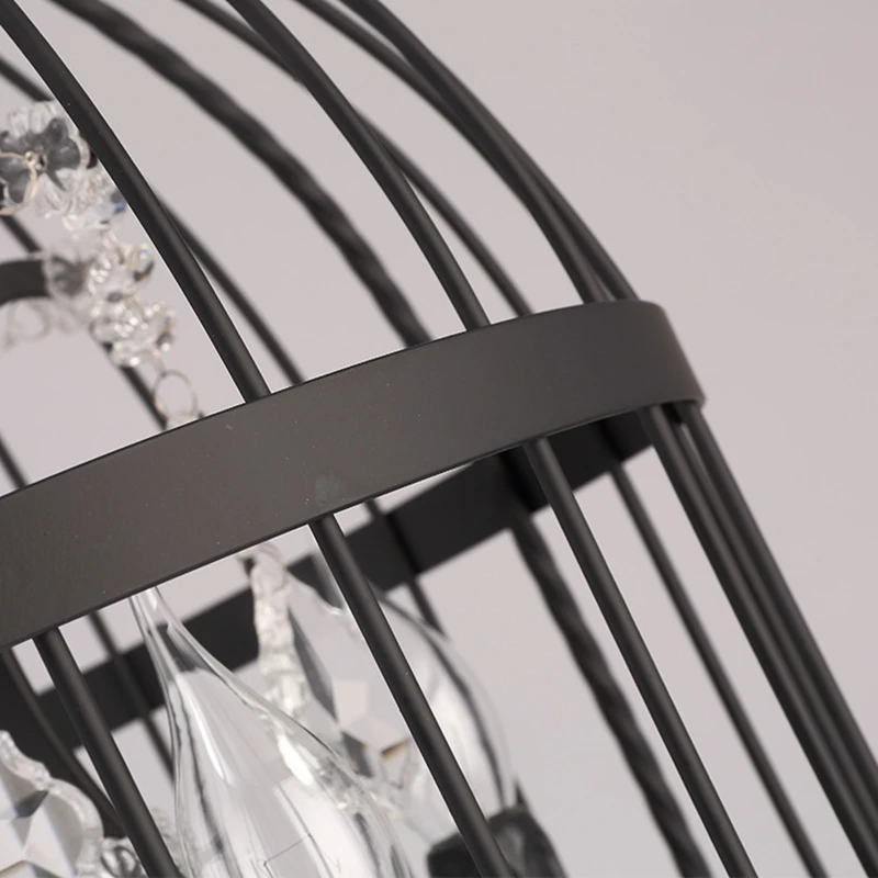 Кантри железная клетка для птиц лофт подвесная люстра 4/8 головок E14 светодиодный