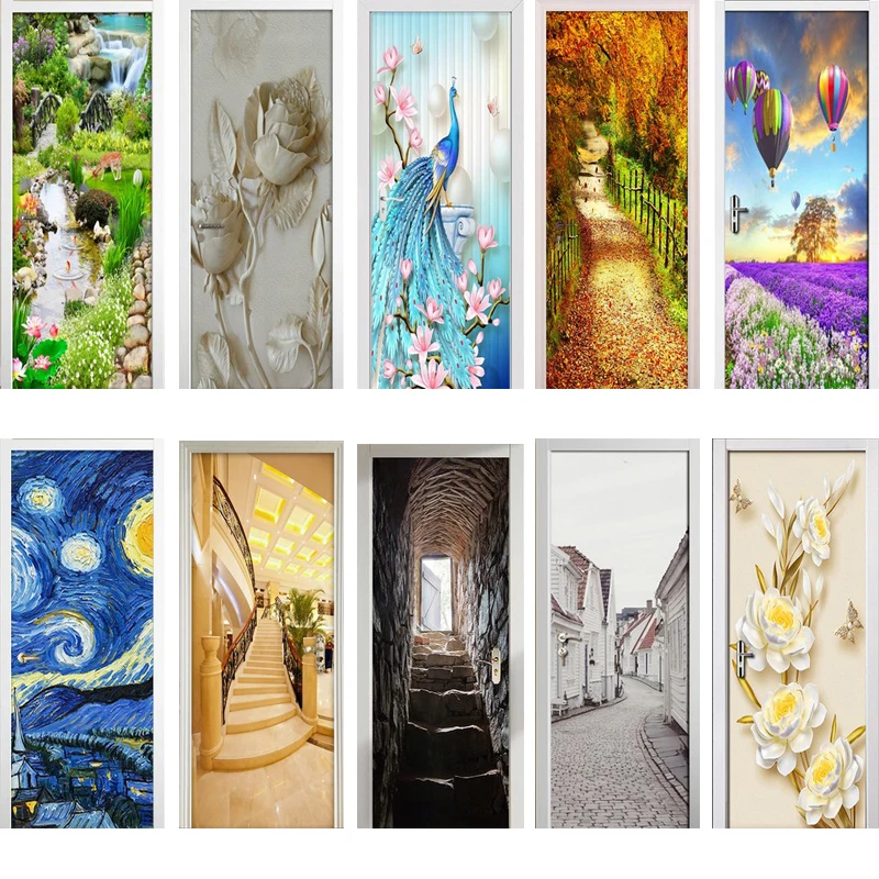 Дверная наклейка дверная пленка настенная Настенные обои плакат самоклеящаяся