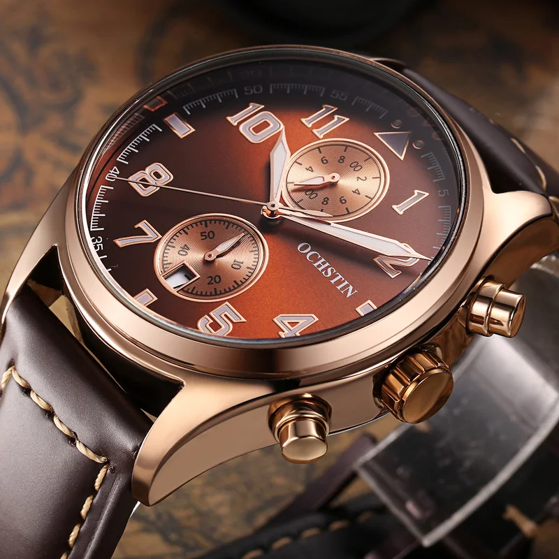 OCHSTIN хронограф с датой спортивный топ бренд Роскошные мужские часы повседневные