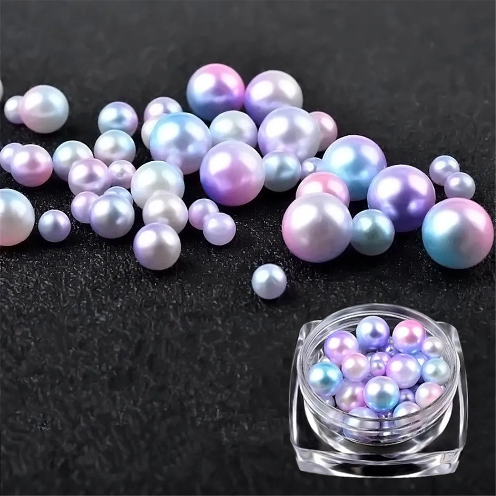 

Gradient Ball Pearl Rhinestones for Nail Art Decorations Mixed Size Manicure Beads Nail Accessoires Semicircle Peals Nail Design