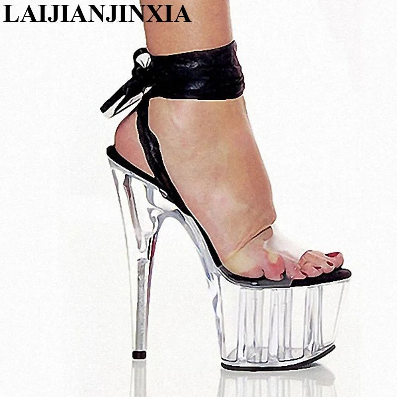 

LAIJIANJINXIA Sexy Crystal 15CM Super High Heel Platforms Pole Dance/Performance/Star/Model Shoes, Wedding Shoes,Fashion Sandals
