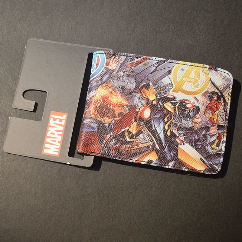 Новинка, тонкий кошелек в стиле комиксы DC Marvel, Мстители, Халк, Железный человек, Капитан Америка, кошелек с логотипом, кошелек для кредитных карт